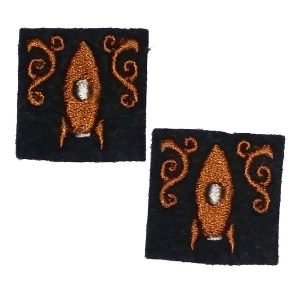 First Tea Company "9th Rocket Hussars" Embroidered Pips Pair-Doctor Geof