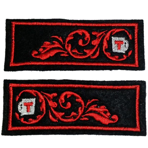 First Tea Company "Brewmaster" Embroidered Collar Trim Pair-Doctor Geof
