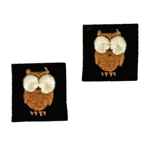 First Tea Company "Owl" Embroidered Pips Pair-Doctor Geof